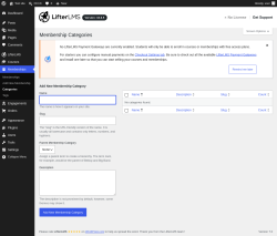 Page screenshot: Memberships &rarr; Categories