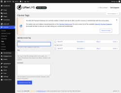 Page screenshot: Courses &rarr; Tags