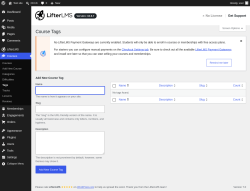 Page screenshot: Courses &rarr; Tags
