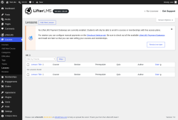Page screenshot: Courses &rarr; Lessons