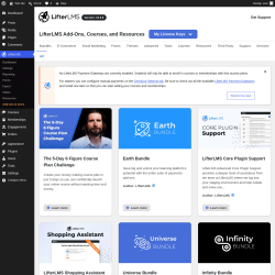 Page screenshot: LifterLMS &rarr; Add-ons & more