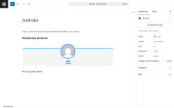 Page screenshot: Memberships → Add New Membership