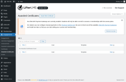 Page screenshot: Engagements → Awarded Certificates