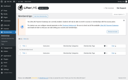 Page screenshot: Memberships