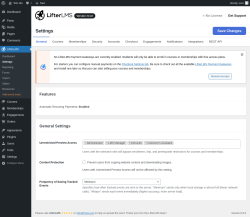 Page screenshot: LifterLMS → Settings