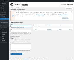 Page screenshot: Memberships &rarr; Categories