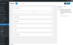 Page screenshot: Widgets &lsaquo; Test site &mdash; WordPress