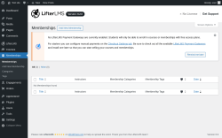 Page screenshot: Memberships