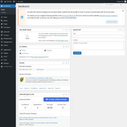 Page screenshot: Dashboard &lsaquo; Test site &mdash; WordPress