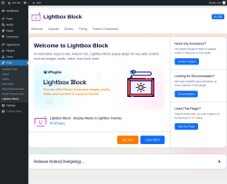 Page screenshot: Tools → Lightbox Block
