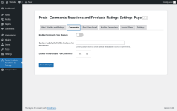 Page screenshot: Posts Products Reactions & Ratings → Comments
