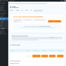 Page screenshot: Limit Login Attempts → 
            Premium / Extensions        