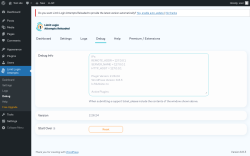 Page screenshot: Limit Login Attempts → Debug