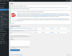 Page screenshot: Link Library → Tags