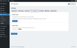 Page screenshot: LinkCentral → Settings → 
            
            Import/Export        