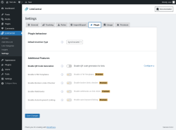 Page screenshot: LinkCentral → Settings → 
            
            Plugin        