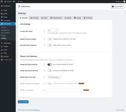 Page screenshot: LinkCentral → Settings