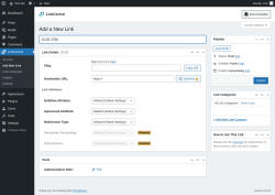 Page screenshot: LinkCentral → Add New Link