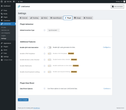Page screenshot: LinkCentral → Settings → 
            
            Plugin        