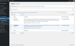 Page screenshot: Plugins ‹ Test site — WordPress