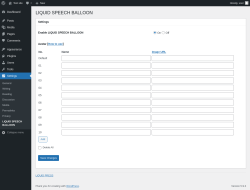 Page screenshot: Settings &rarr; LIQUID SPEECH BALLOON