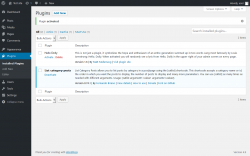 Page screenshot: Plugins &lsaquo; Test site &mdash; WordPress