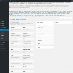 Page screenshot: Widgets &lsaquo; Test site &mdash; WordPress