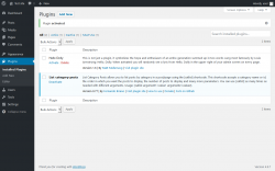 Page screenshot: Plugins &lsaquo; Test site &mdash; WordPress