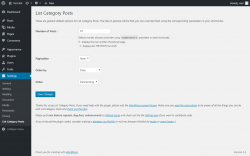 Page screenshot: Settings &rarr; List Category Posts