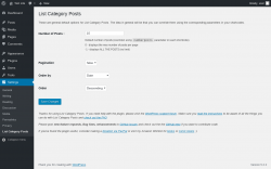 Page screenshot: Settings &rarr; List Category Posts