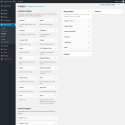 Page screenshot: Widgets &lsaquo; Test site &mdash; WordPress