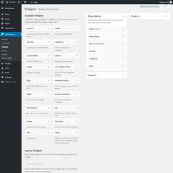 Page screenshot: Widgets &lsaquo; Test site &mdash; WordPress