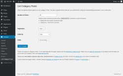 Page screenshot: Settings &rarr; List Category Posts