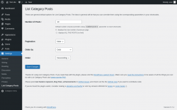 Page screenshot: Settings &rarr; List Category Posts