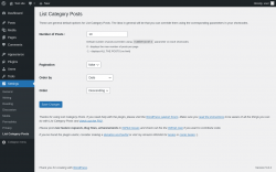 Page screenshot: Settings &rarr; List Category Posts