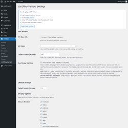 Page screenshot: Settings &rarr; List2Play Servers