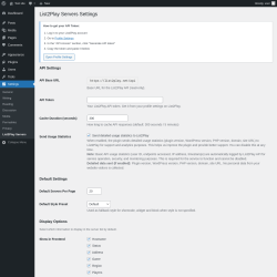 Page screenshot: Settings &rarr; List2Play Servers