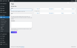 Page screenshot: Listings → Tags