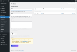 Page screenshot: Listings → Features