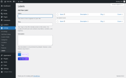 Page screenshot: Listings → Labels