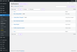 Page screenshot: Listdom → Notifications
