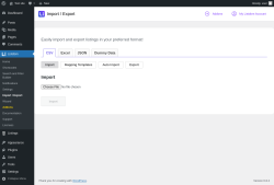 Page screenshot: Listdom → Import / Export