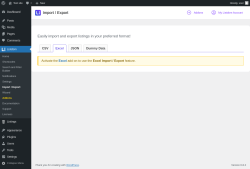 Page screenshot: Listdom → Import / Export → Excel