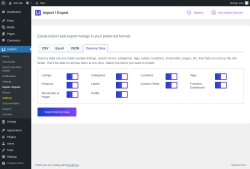 Page screenshot: Listdom → Import / Export → Dummy Data