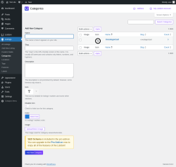 Page screenshot: Listings → Categories