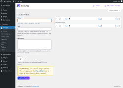 Page screenshot: Listings → Features