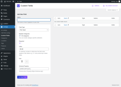 Page screenshot: Listings → Custom Fields