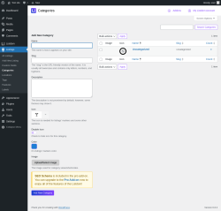 Page screenshot: Listings → Categories