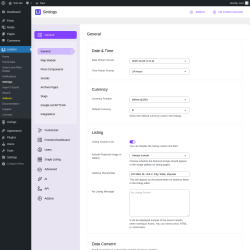 Page screenshot: Listdom → Settings