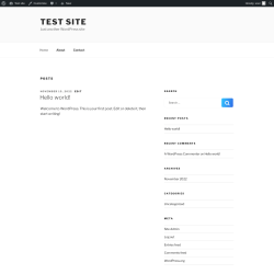 Page screenshot: Test site – Just another WordPress site